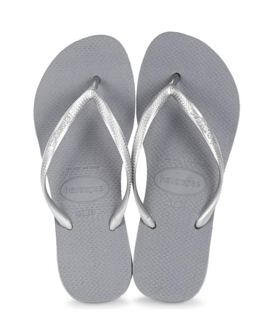 HAVAIANAS SLIM Klapki stalowy/szary - Buty damskie