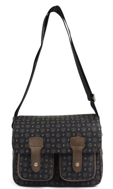 POLLINI Heritage Bronze Torba kurierska z paskiem na ramię czarny brąz - Torby damskie
