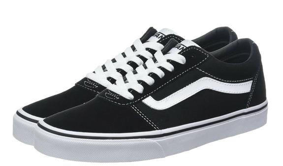 VANS Sneakers Basse WARD, ze zamszu i płótna CZARNO-BIAŁY - Buty damskie
