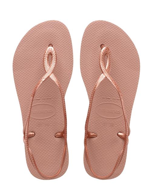 HAVAIANAS LUNA klasyczne klapki KROKUSY/RÓŻE - Buty damskie