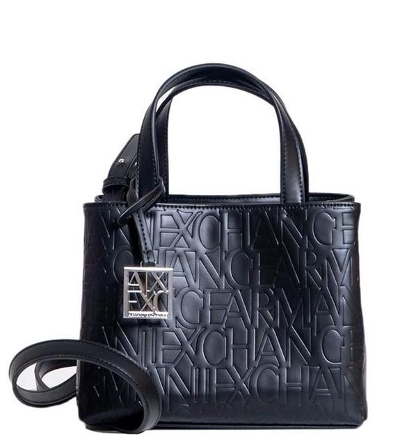 ARMANI EXCHANGE LOGO EMBOSSED Torebka z paskiem na ramię Czarny - Torby damskie
