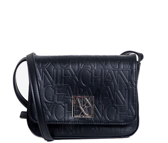 ARMANI EXCHANGE LOGO EMBOSSED Torba na ramię, nadruk logo Czarny - Torby damskie