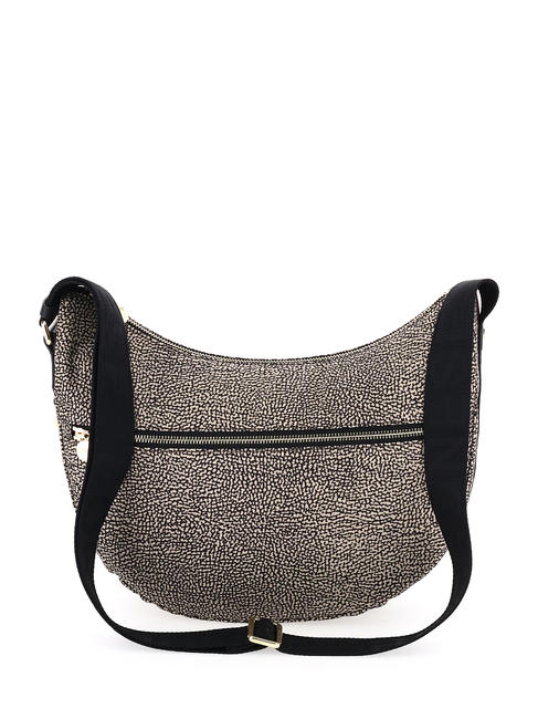 BORBONESE LUNA BAG MIDDLE ECO LINE Torba na ramię OP/NATURALNY/CZARNY - Torby damskie