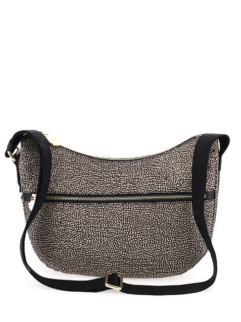 BORBONESE LUNA BAG SMALL ECO LINE Torba na ramię OP/NATURALNY/CZARNY - Torby damskie