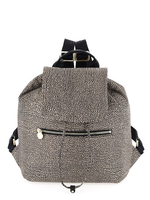 BORBONESE MEDIUM ECO LINE Plecak OP/NATURALNY/CZARNY - Torby damskie