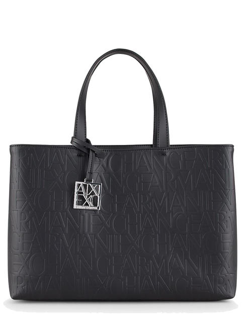ARMANI EXCHANGE LOGO EMBOSSED Torebka z paskiem na ramię Czarny - Torby damskie