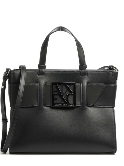 ARMANI EXCHANGE A|X BUCKLE Torebka z paskiem na ramię Czarny - Torby damskie