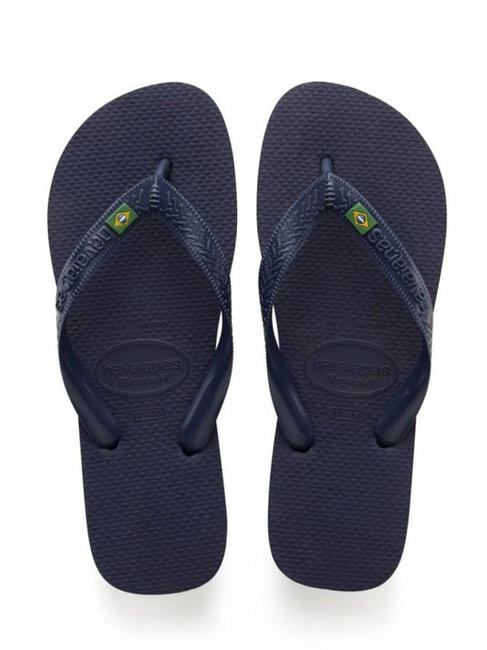 HAVAIANAS  Klapki z logo Brazylii granatowy - Buty uniseks