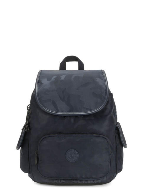KIPLING CITY PACK S Plecak  Satynowy kamuflaż niebieski - Plecaki szkolne i rekreacyjne