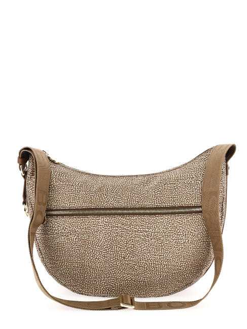 BORBONESE LUNA BAG MIDDLE ECO LINE Torba na ramię beżowo-brązowy - Torby damskie