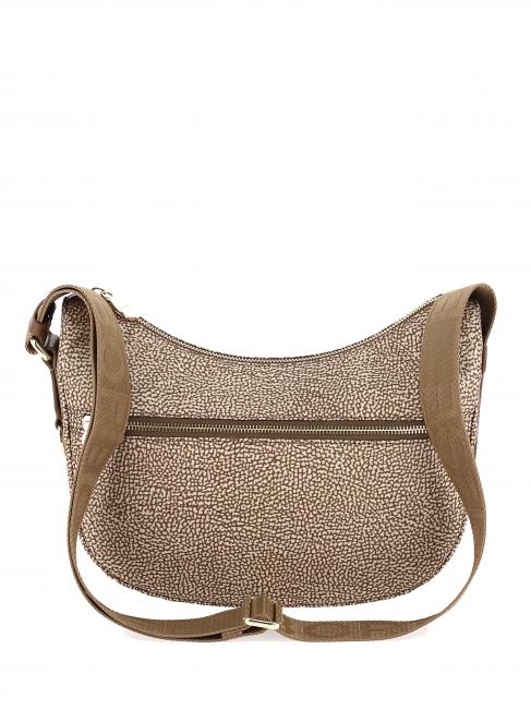 BORBONESE LUNA BAG SMALL ECO LINE Torba na ramię beżowo-brązowy - Torby damskie