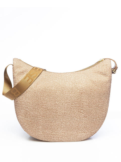 BORBONESE LUNA BAG MEDIUM Torba na ramię beżowo-brązowy - Torby damskie