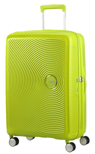 AMERICAN TOURISTER SOUNDBOX Duży, rozszerzalny wózek limonka tropikalna - Wózki twarde