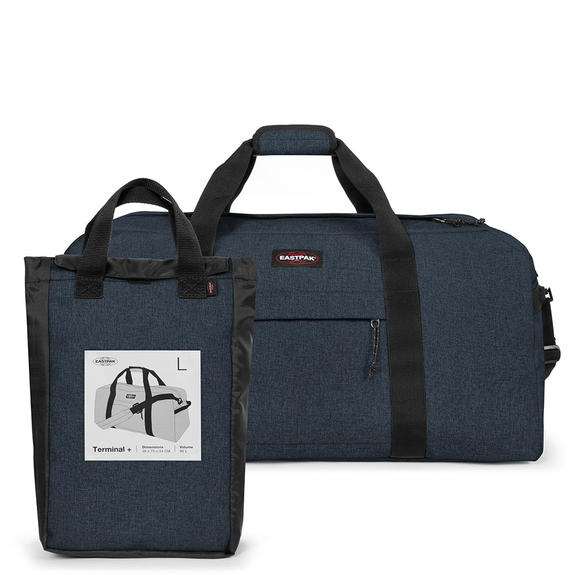 TERMINAL + Torba podr&oacute;żna z paskiem na ramię potr&oacute;jny denim - Mn&oacute;stwo