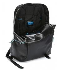 PIQUADRO BLUE SQUARE Plecak sk&oacute;rzany na laptopa 14" Czarny - Plecaki na laptopa do pracy - 4
