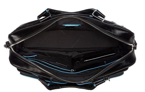BLUE SQUARE Sk&oacute;rzana teczka na laptopa 14" Czarny - Teczki robocze