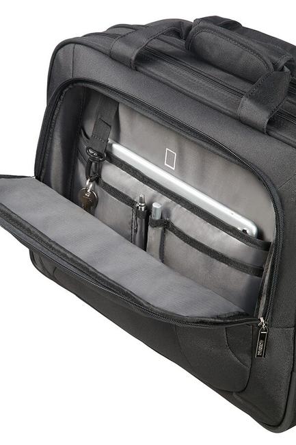 Trolley Pilota AT WORK, uchwyt na tablet i komputer 15,6" CZARNY/POMARAŃCZOWY - W&oacute;zek pilotażowy