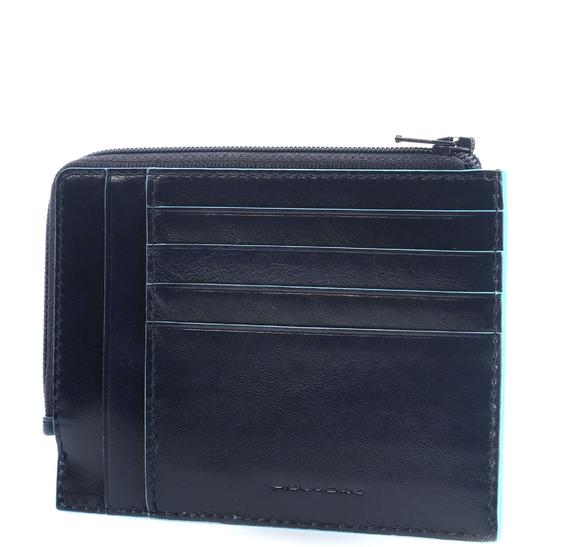 BLUE SQUARE Portfel sk&oacute;rzany z RFID niebieski - Portfele męskie