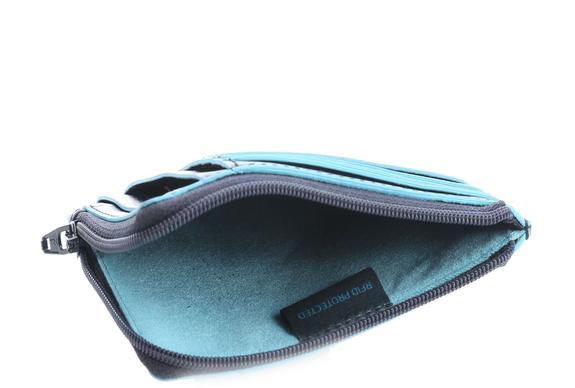 BLUE SQUARE Portfel sk&oacute;rzany z RFID niebieski - Portfele męskie