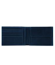 PIQUADRO BLUE SQUARE NIEBIESKI KWADRAT, sk&oacute;ra, z RFID niebieski - Portfele męskie - 2