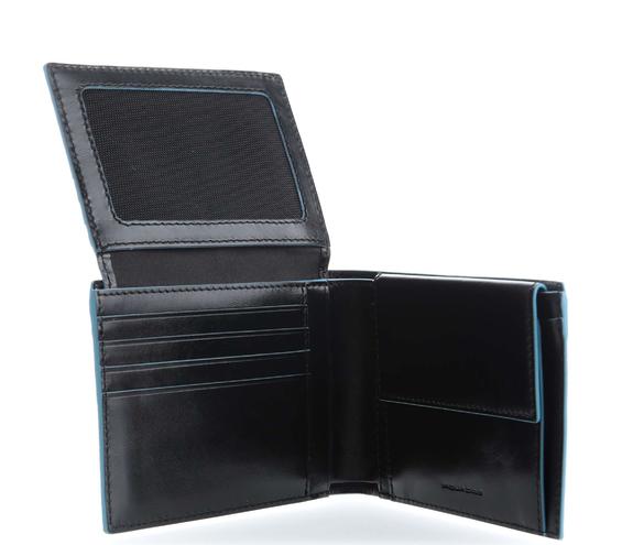 BLUE SQUARE Portfel sk&oacute;rzany z klapką Czarny - Portfele męskie