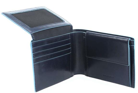 BLUE SQUARE Portfel sk&oacute;rzany z klapką niebieski - Portfele męskie
