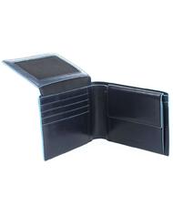 PIQUADRO BLUE SQUARE Portfel sk&oacute;rzany z klapką niebieski - Portfele męskie - 3