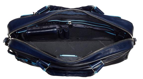 BLUE SQUARE Sk&oacute;rzana teczka na laptopa 14" niebieski - Teczki robocze