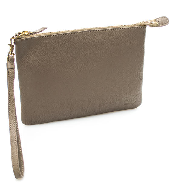 Pochette W sk&oacute;rze młotkowanej, małe NATURALNY - Torby damskie