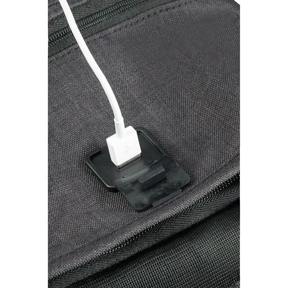 SECURIPAK  Plecak z systemem antykradzieżowym, uchwyt na komputer 15,6" STAL CZARNA - Plecaki na laptopa do pracy