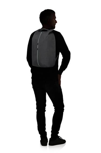 SECURIPAK  Plecak z systemem antykradzieżowym, uchwyt na komputer 15,6" STAL CZARNA - Plecaki na laptopa do pracy