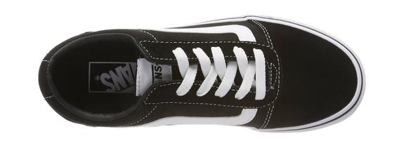 Sneakers Basse WARD, ze zamszu i pł&oacute;tna CZARNO-BIAŁY - Buty damskie