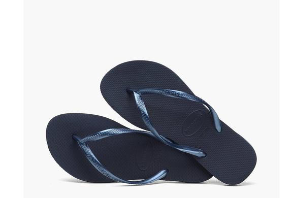 SLIM Klapki granatowy - Buty damskie