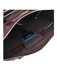 PIQUADRO BLUE SQUARE Sk&oacute;rzana teczka na laptopa 14" MAHOŃ - Teczki robocze - 5