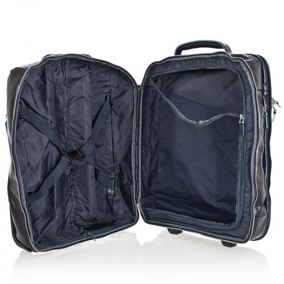 Trolley Linia BLUE SQUARE, bagaż podręczny, uchwyt na laptopa 15" niebieski - Bagaż podręczny