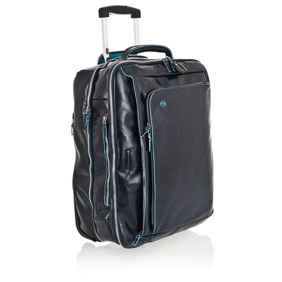 Trolley Linia BLUE SQUARE, bagaż podręczny, uchwyt na laptopa 15" niebieski - Bagaż podręczny
