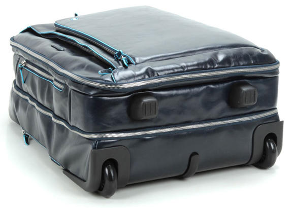 Trolley Linia BLUE SQUARE, bagaż podręczny, uchwyt na laptopa 15" niebieski - Bagaż podręczny