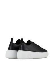 ARMANI EXCHANGE SUPER ACTION Sk&oacute;rzane trampki na platformie Czarny/Czarny - Buty damskie - 4