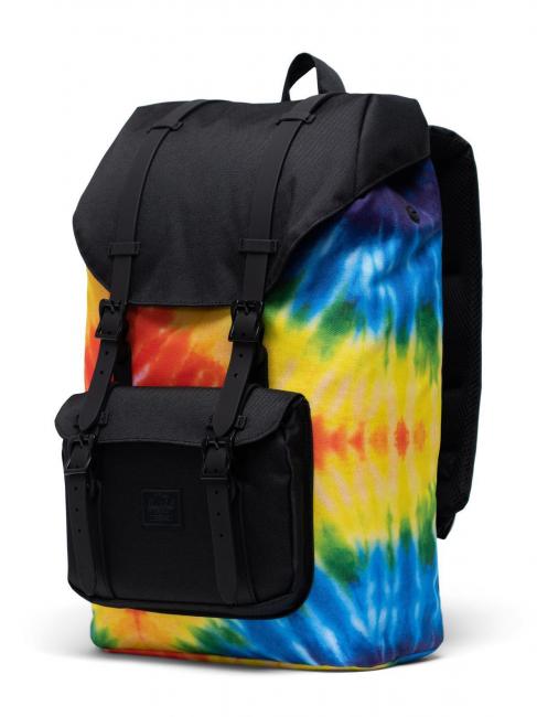 LITTLE AMERICA Plecak na laptopa 13" o średniej pojemności tęczowy tie-dye - Plecaki szkolne i rekreacyjne