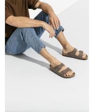 BIRKENSTOCK ARIZONA BIRKO-FLOR NUBUK Sandał-kapcik mokka - Buty uniseks - 7