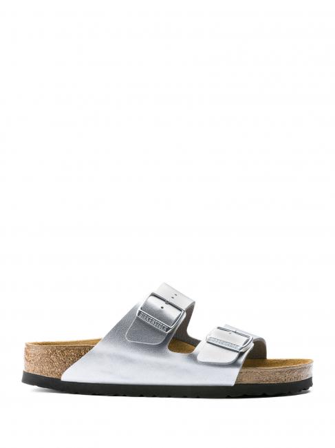 ARIZONA BIRKO-FLOR Sandał-kapcik srebrny - Buty damskie