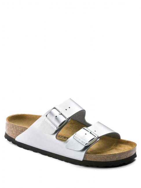ARIZONA BIRKO-FLOR Sandał-kapcik srebrny - Buty damskie