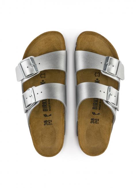 ARIZONA BIRKO-FLOR Sandał-kapcik srebrny - Buty damskie