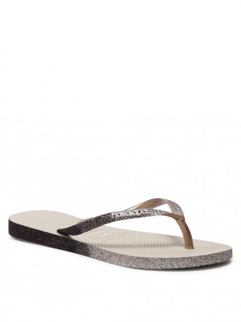 SLIM SPARKLE II Klapki PIASEK/SZARY - Buty damskie