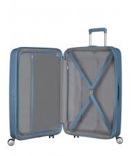 AMERICAN TOURISTER SOUNDBOX Duży, rozszerzalny w&oacute;zek niebieski kamień - W&oacute;zki twarde - 2