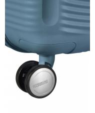 AMERICAN TOURISTER SOUNDBOX SPINNER W&oacute;zek średni, rozszerzalny niebieski kamień - W&oacute;zki twarde - 8
