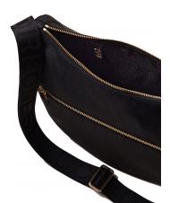 BORBONESE LUNA BAG MIDDLE ECO LINE Torba na ramię ciemny czarny - Torby damskie - 5
