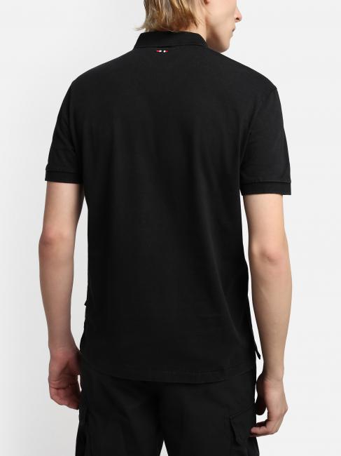 ELBAS JERSEY Koszulka polo z bawełny z mikrologo czarny 041 - Polo męskie