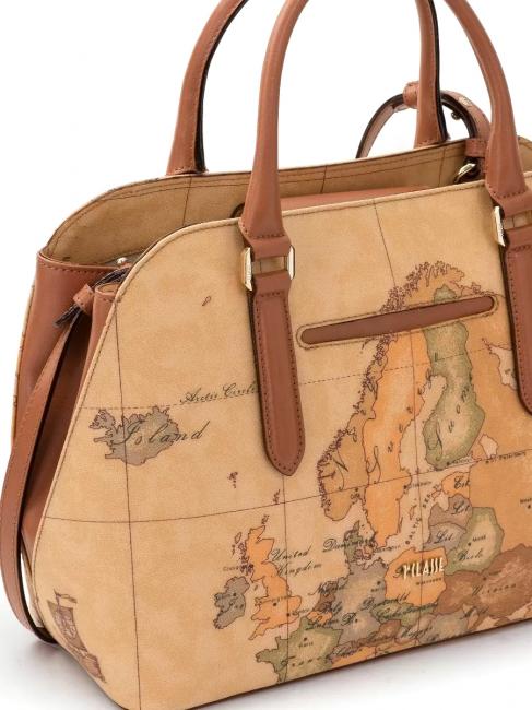 GEO CLASSIC Torba 3-kieszeniowa z paskiem na ramię NATURALNY - Torby damskie