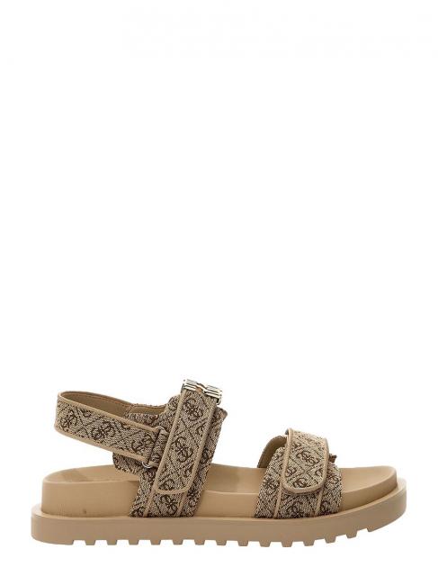 FABELIS 2 Sandały z logo Beżowy/Brązowy - Buty damskie